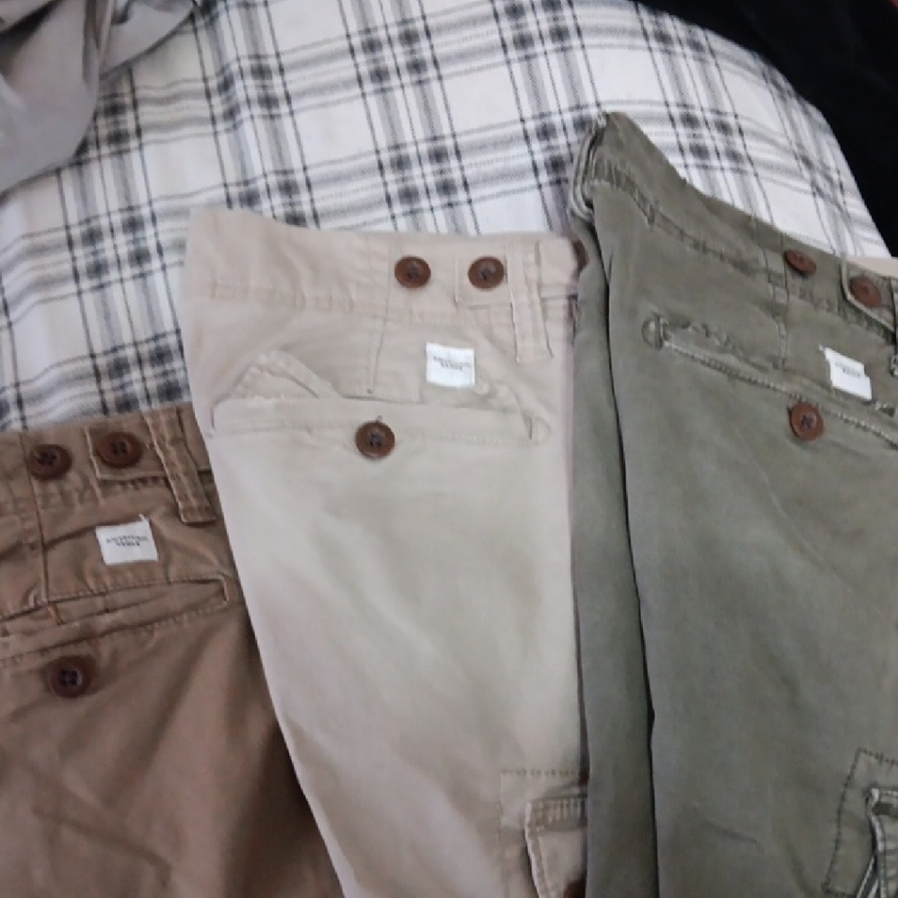 American Eagle Outfitters Tan and Green Cargos